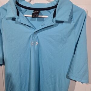 Oakley Sky Blue Polo Shirt Mens Medium (B)